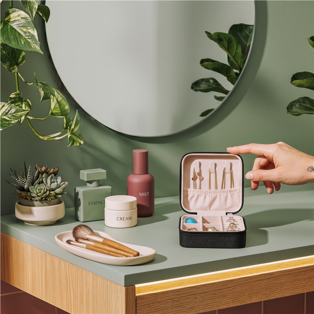 Eva & Elm Crystal Travel Jewellery Box