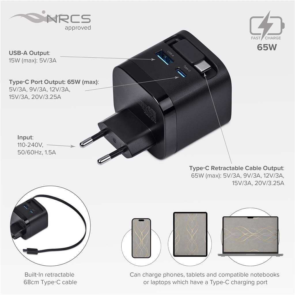 Alex Varga Salazar Fast Charge 65W Power Delivery Wall Charger