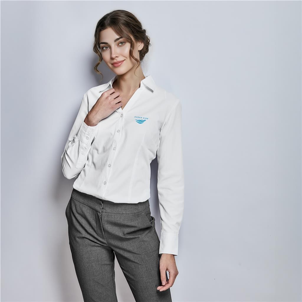 Ladies Long Sleeve Carolina Shirt - White