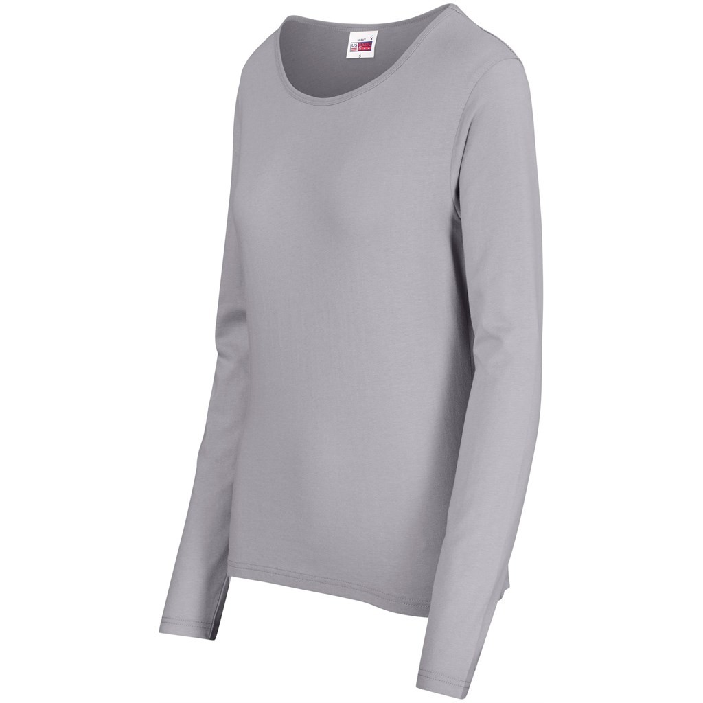 Ladies Long Sleeve Portland T-Shirt - Grey