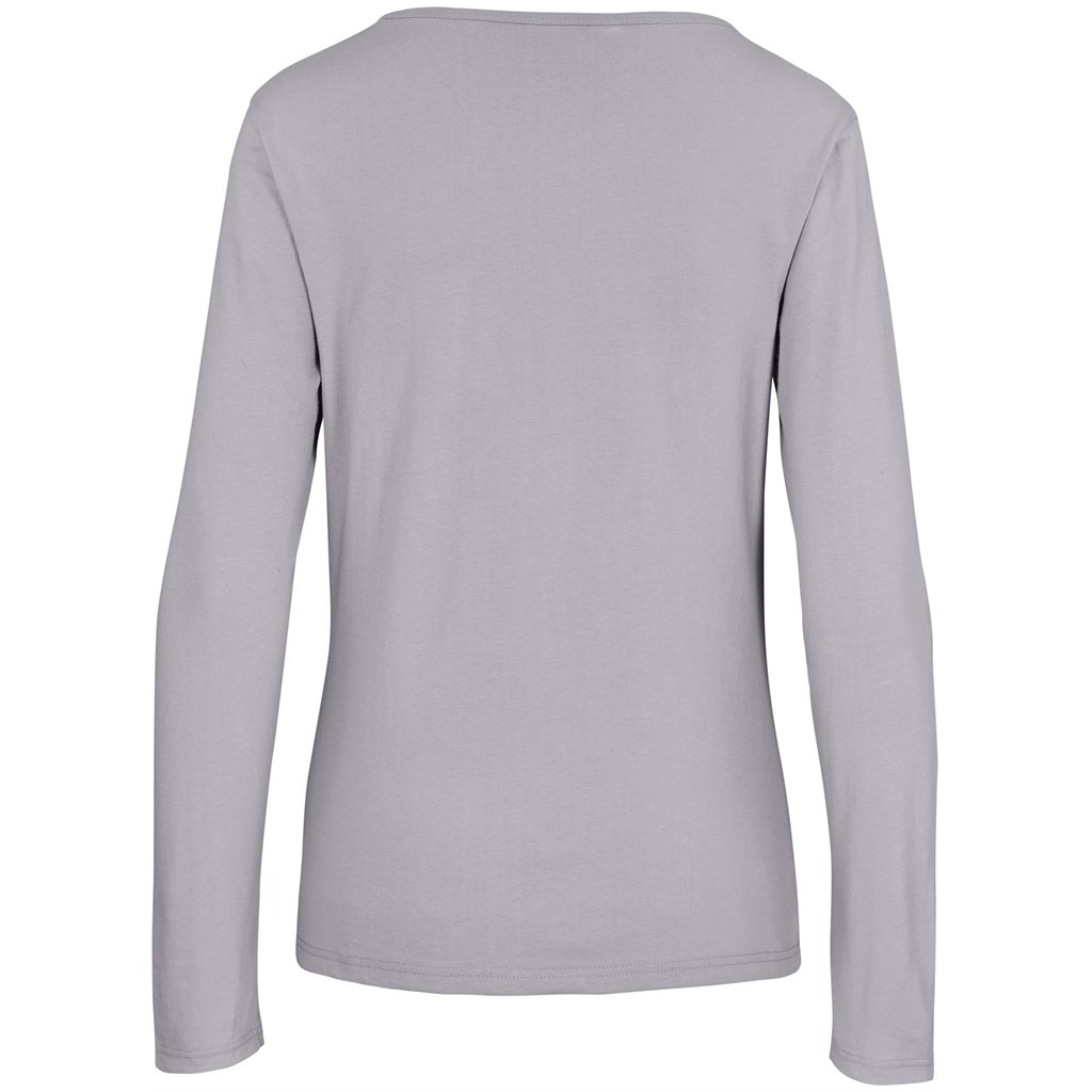 Ladies Long Sleeve Portland T-Shirt - Grey