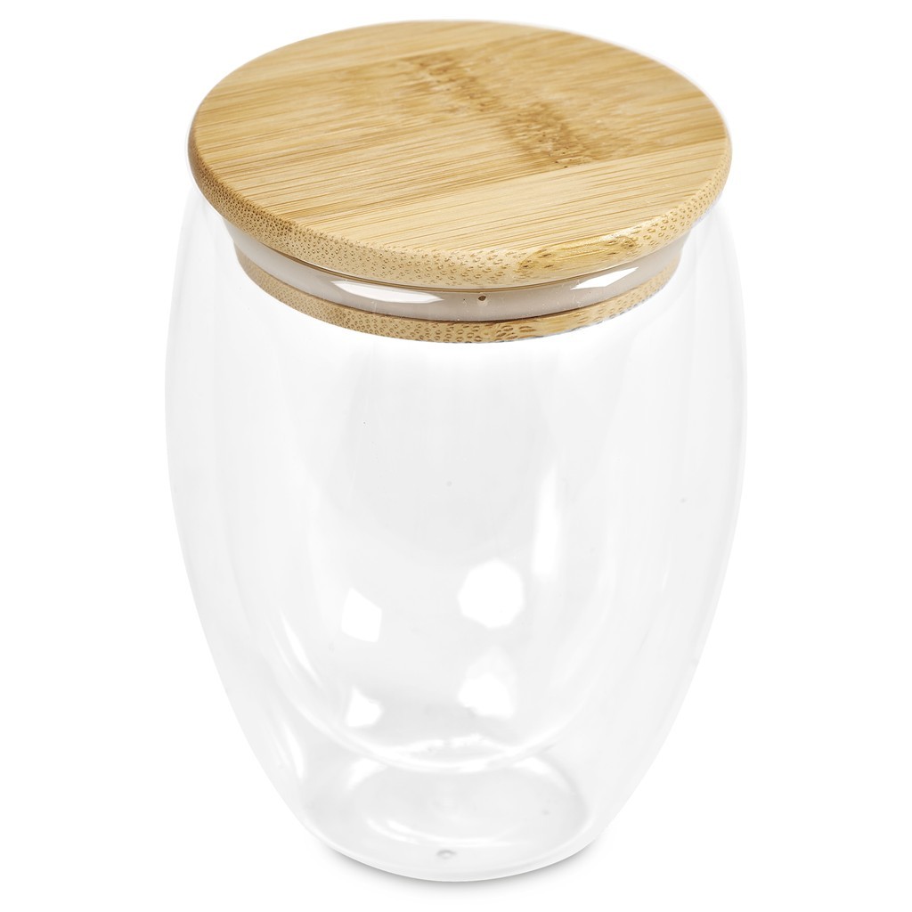 Okiyo Moco Glass & Bamboo Double-Wall Cup - 350ml