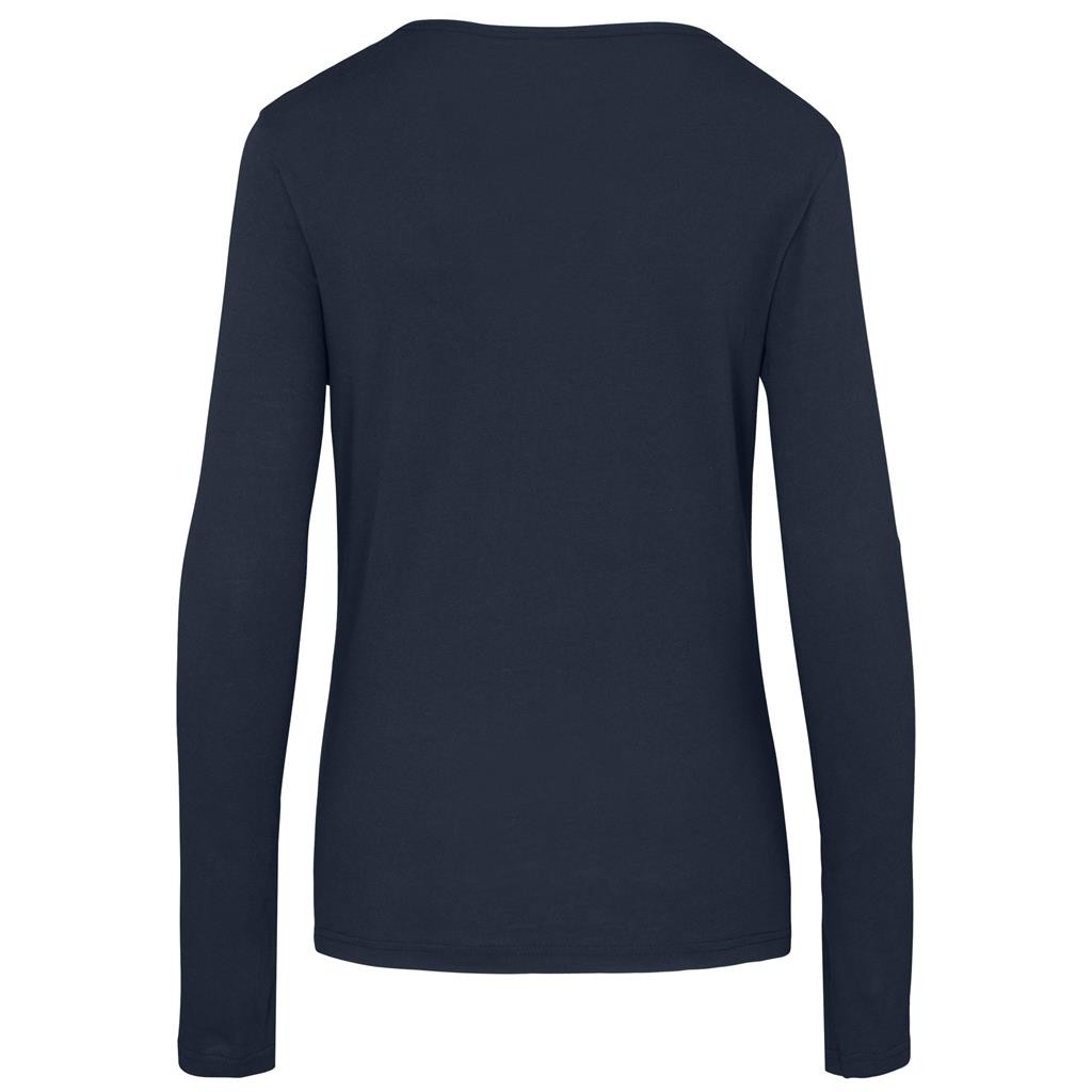 Ladies Long Sleeve Portland T-Shirt - Navy