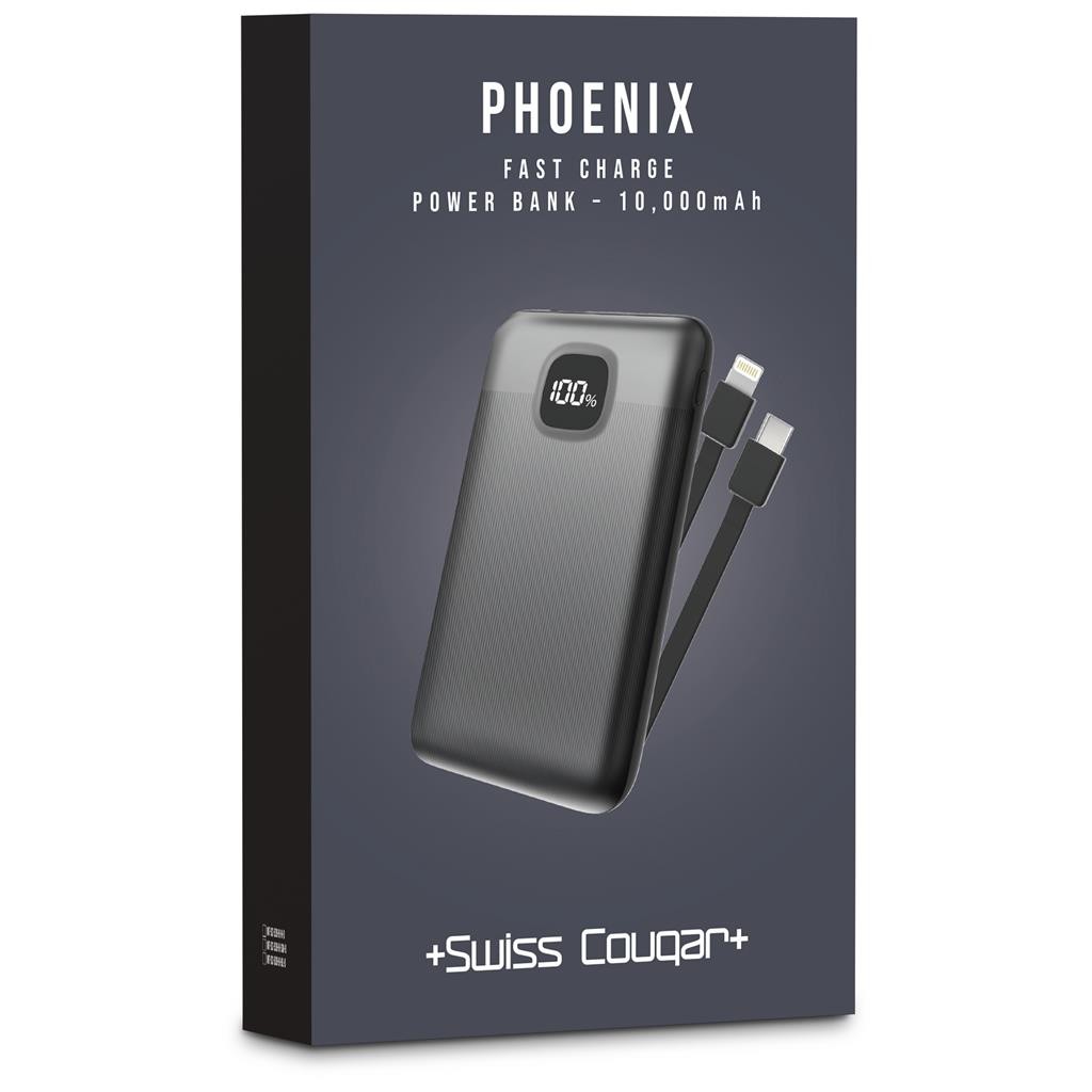 Swiss Cougar Phoenix Fast Charge 22.5W Power Bank - 10 000mAh