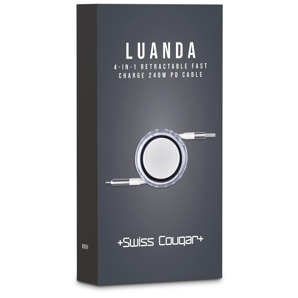 Swiss Cougar Luanda 4-in-1 Retractable Fast Charge 240W Power Delivery Cable
