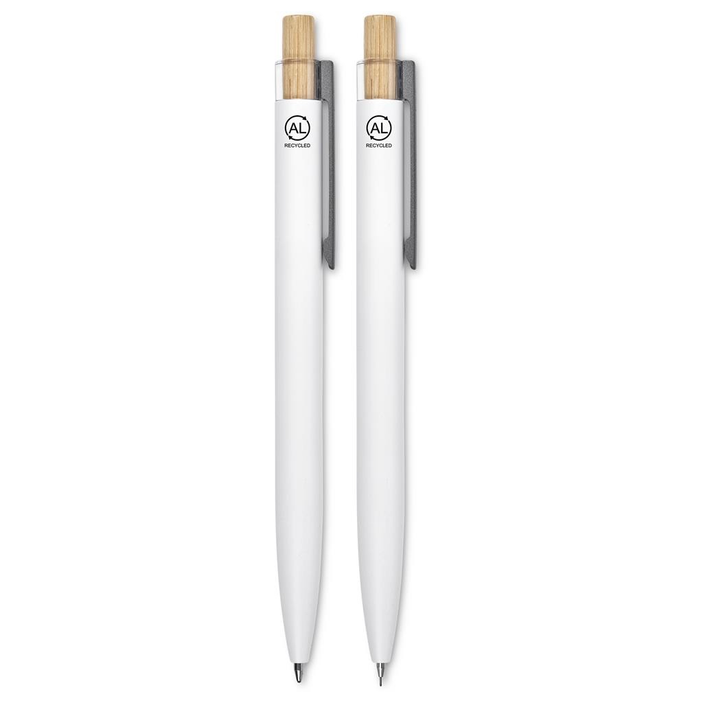 Okiyo Mimotu Ball Pen & Pencil Set - Solid White