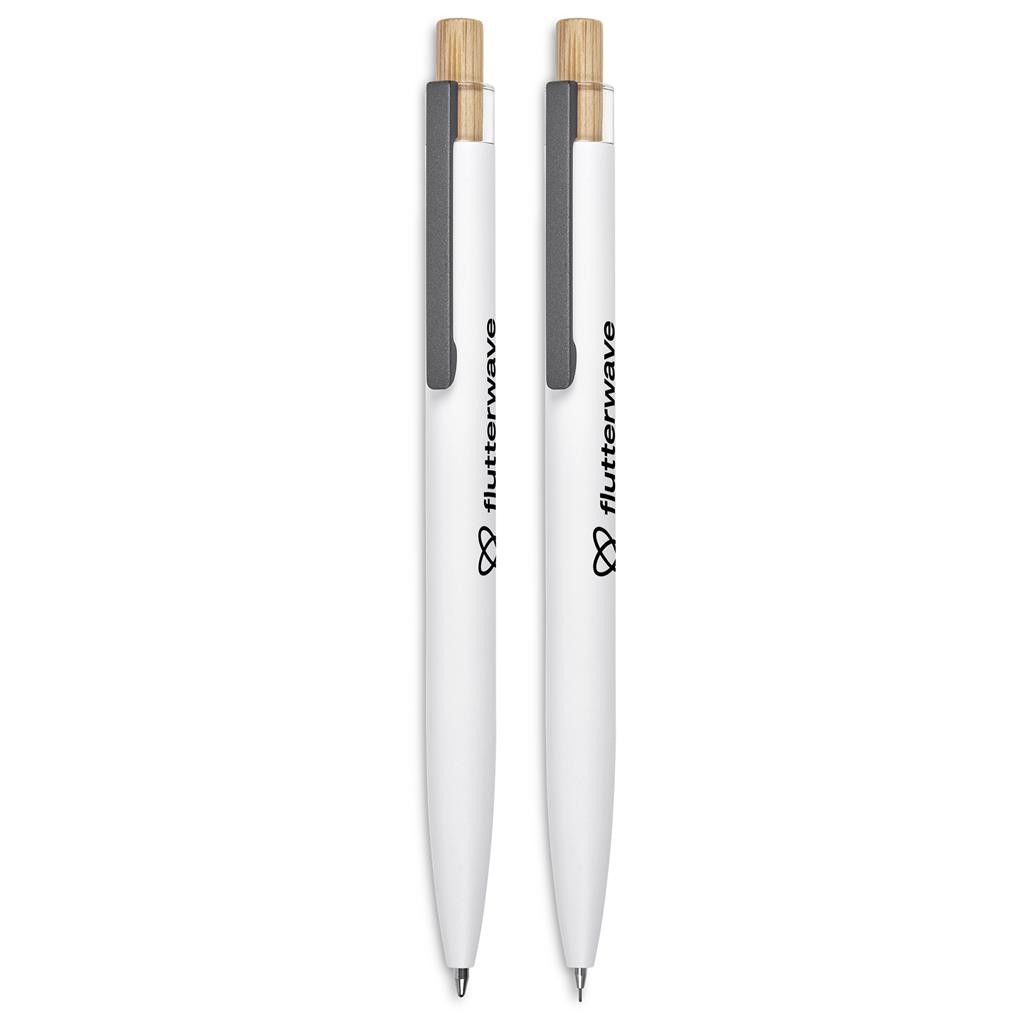 Okiyo Mimotu Ball Pen & Pencil Set - Solid White