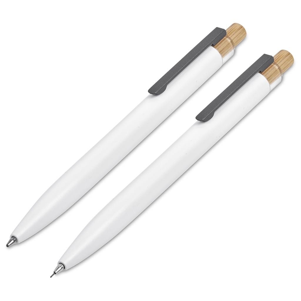 Okiyo Mimotu Ball Pen & Pencil Set - Solid White
