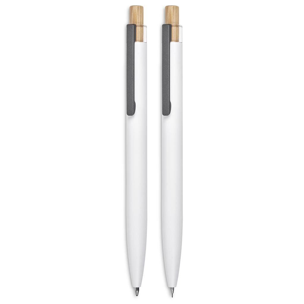 Okiyo Mimotu Ball Pen & Pencil Set - Solid White