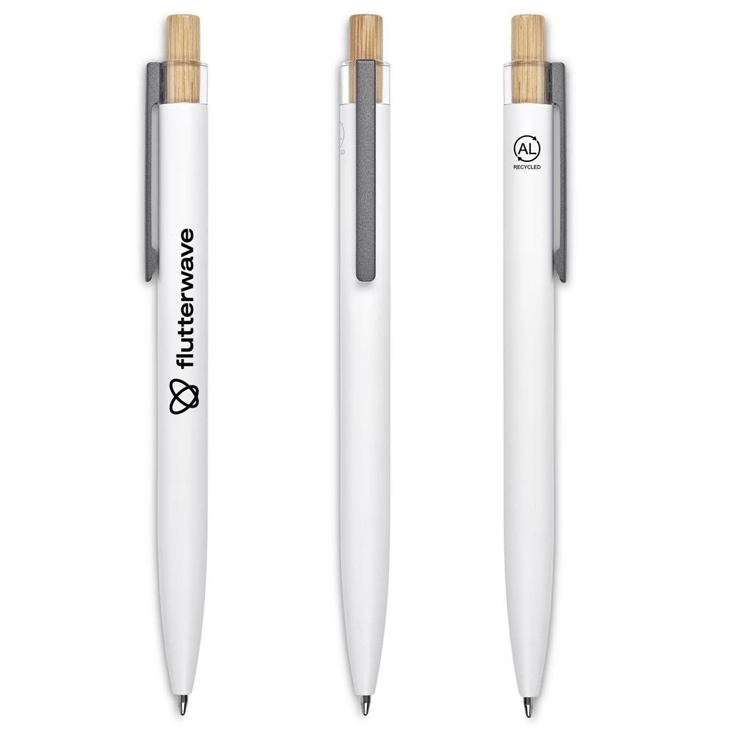 Okiyo Mimo Recycled Aluminium Ball Pen - Solid White