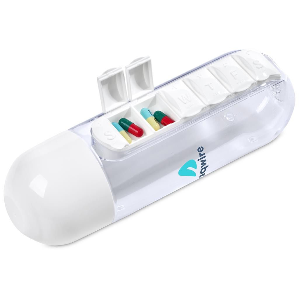 Altitude Vita-Stream Pill Box Plastic Water Bottle - 600ml