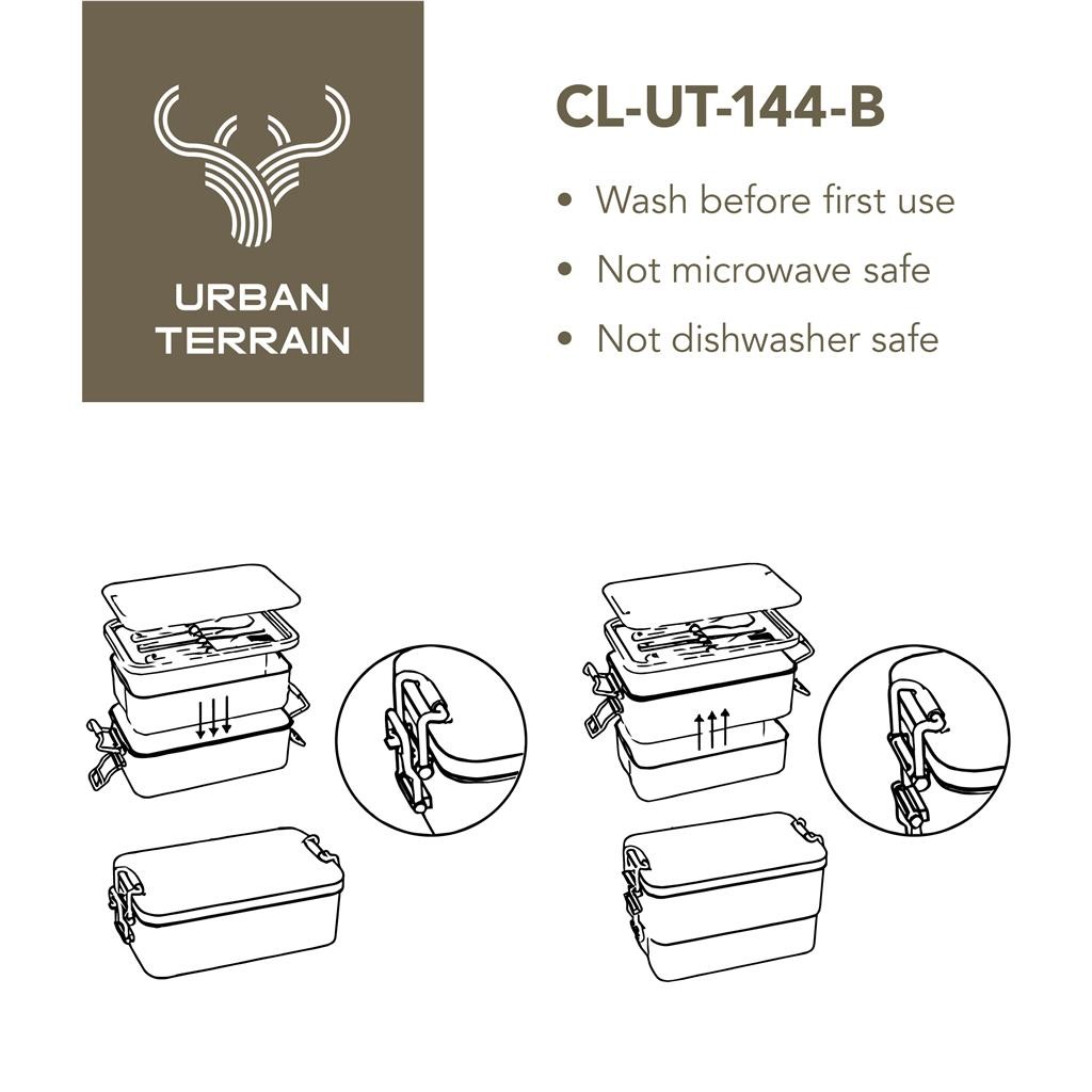 Urban Terrain Lakeside Double Layer Lunch Box & Cutlery Set