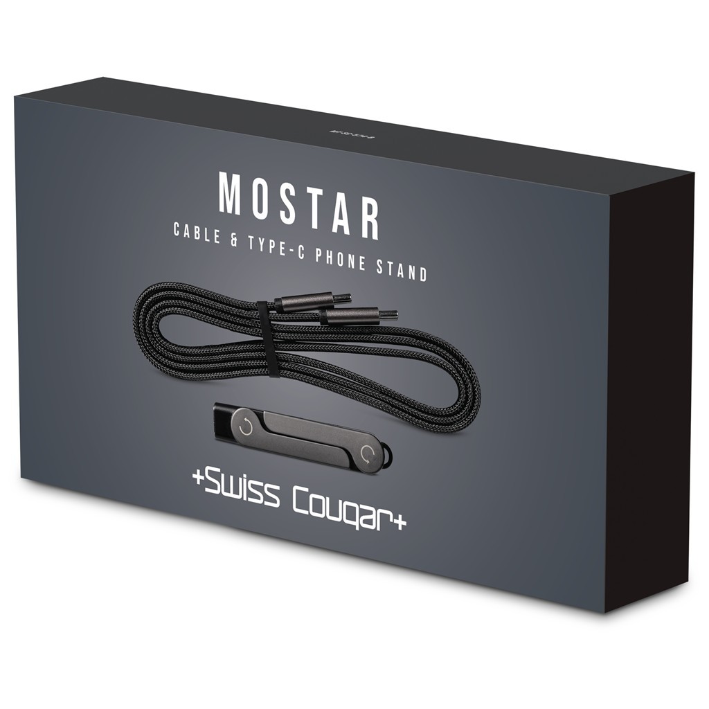 Swiss Cougar Mostar Fast Charge Cable & Type-C Phone Stand