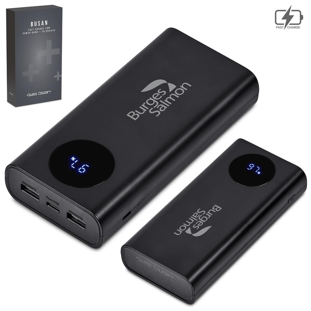 Swiss Cougar Busan Fast Charge 20W Power Bank - 20 000mAh