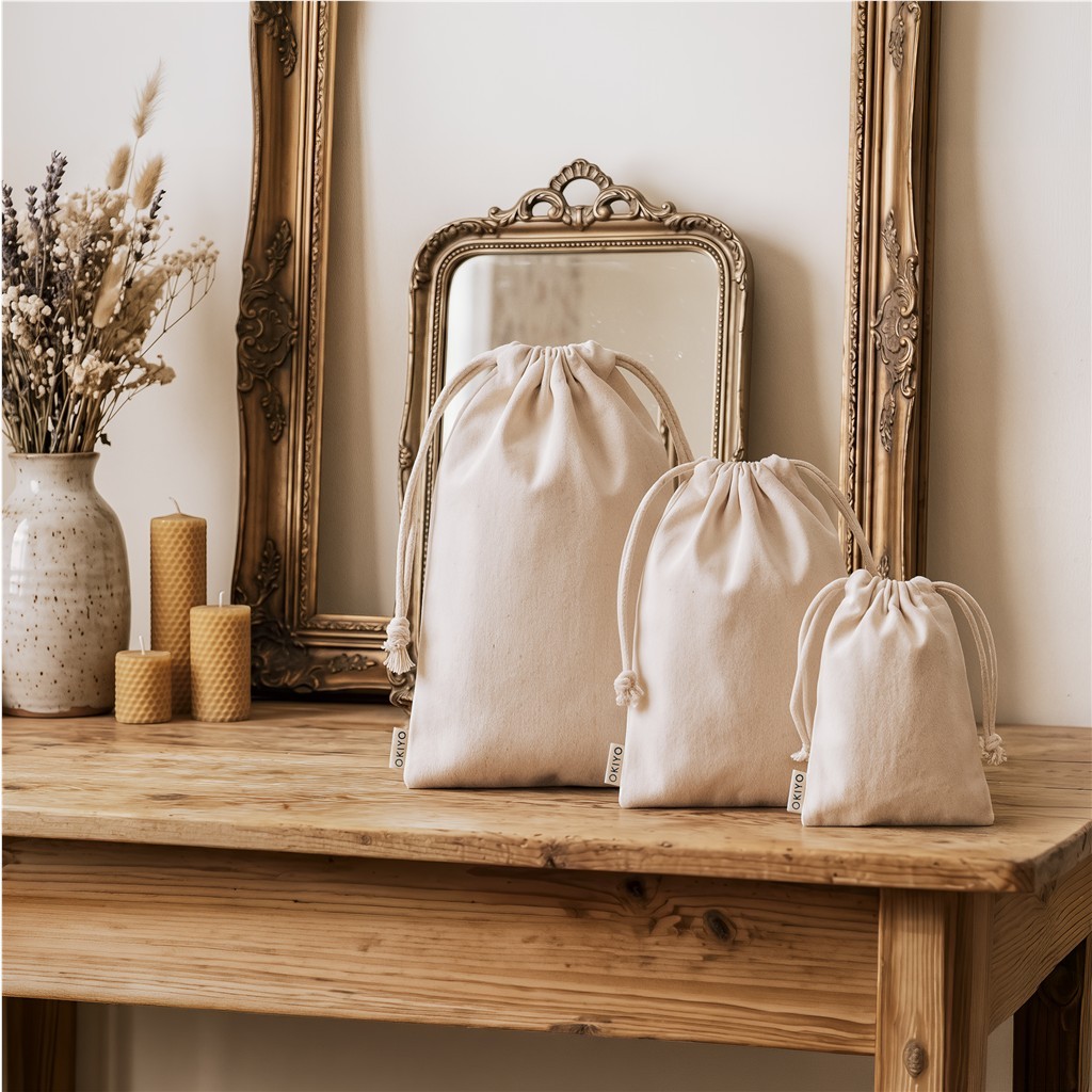 Okiyo Chikara Midi Cotton Drawstring Pouch
