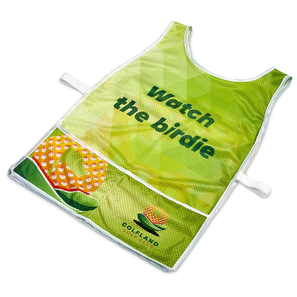 Pre-Printed Sample Hoppla Jackal Polyester Caddy Bib with PVC Name Sleeve