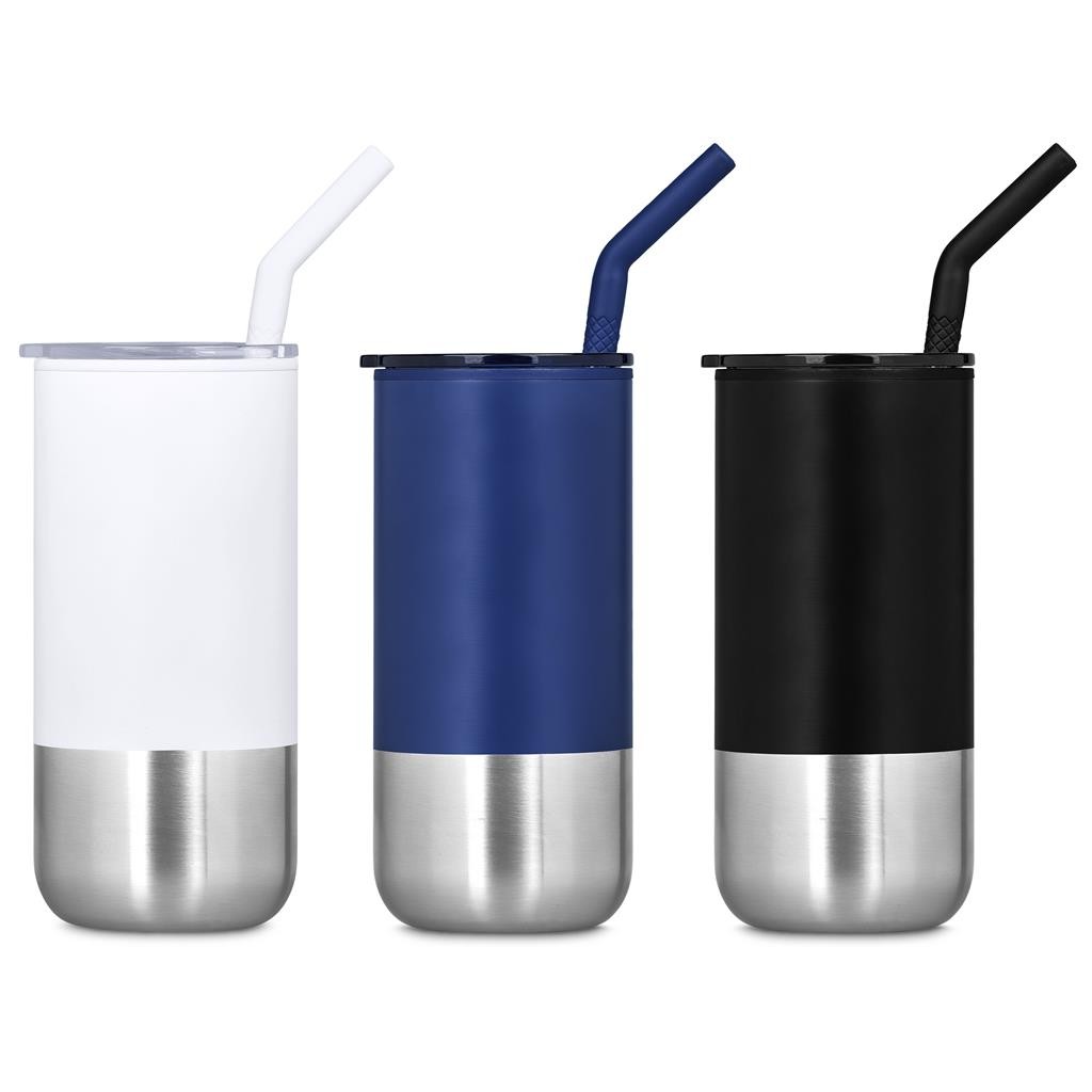 Kooshty Cheerio Stainless Steel & Plastic Double-Wall Tumbler & Straw – 480ml