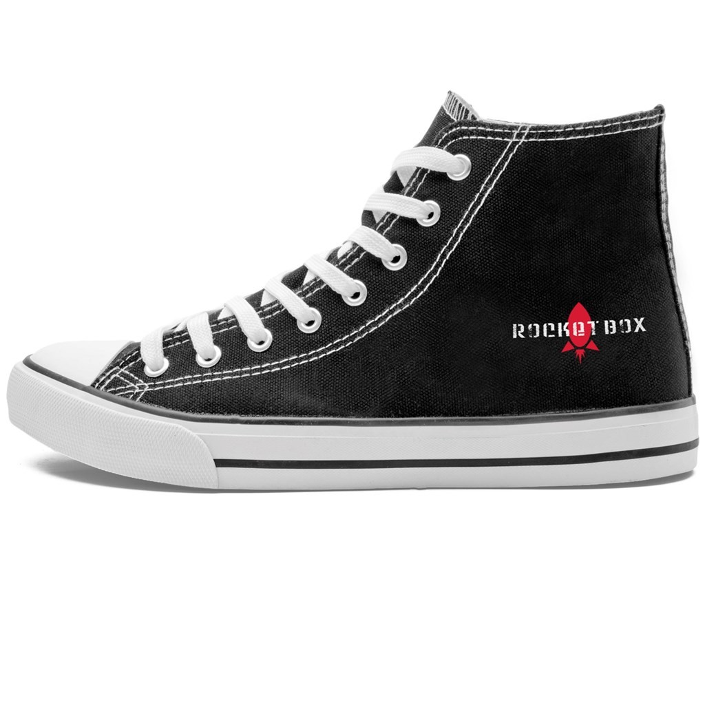 Unisex Retro High Top Canvas Sneaker - Black