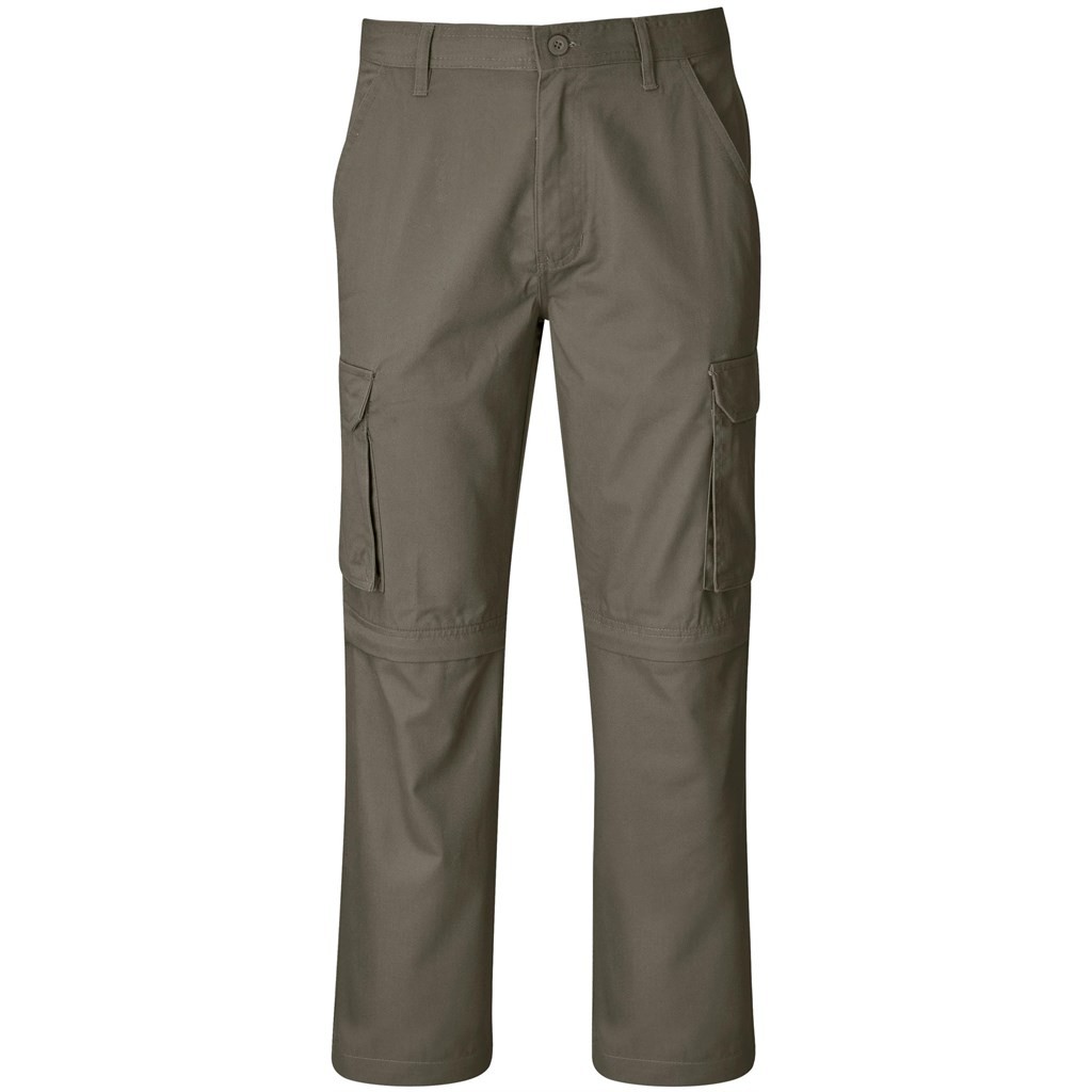 Mens Cargo Zip Off Pants - Khaki