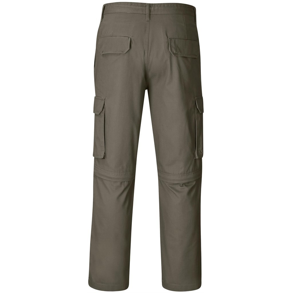Mens Cargo Zip Off Pants - Khaki