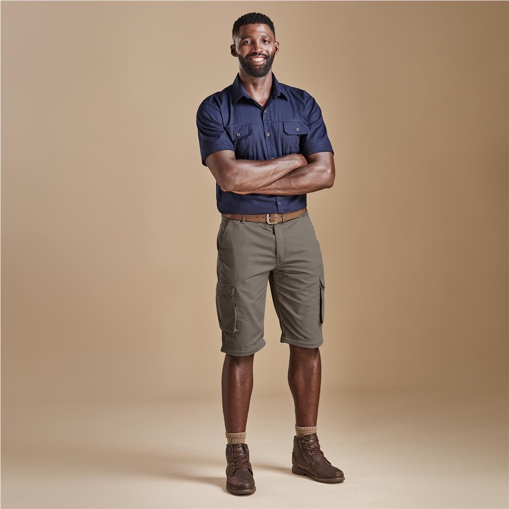 Mens Cargo Zip Off Pants - Khaki