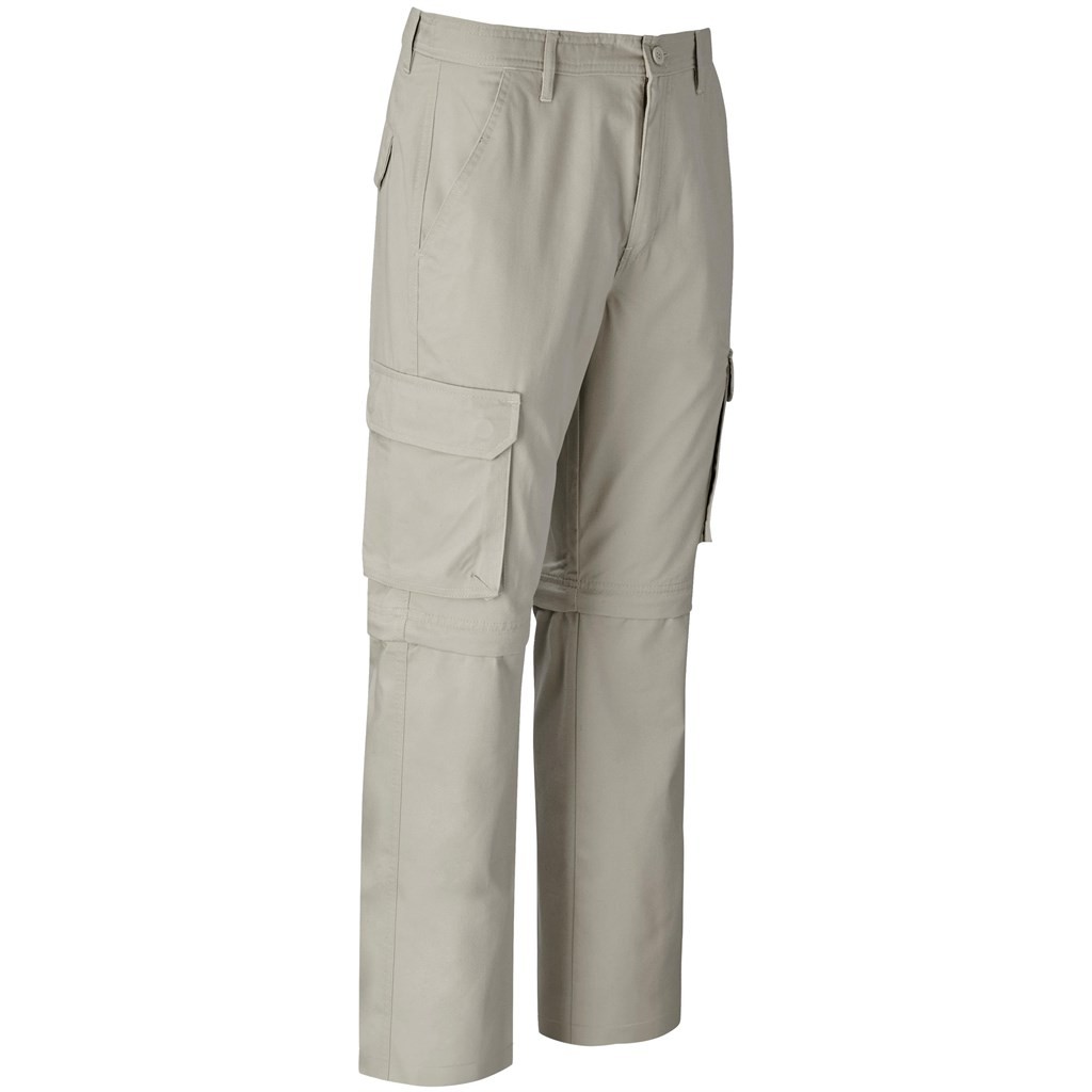 Mens Cargo Zip Off Pants - Stone