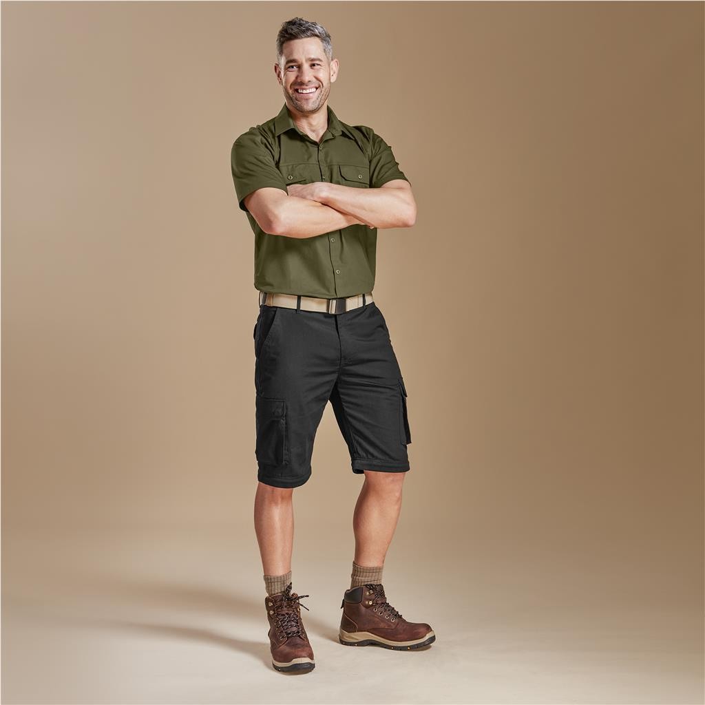 Mens Cargo Zip Off Pants - Black
