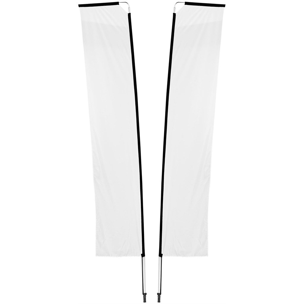 Legend 4M Sublimated Telescopic Double-Sided Flying Banner - 1 complete unit