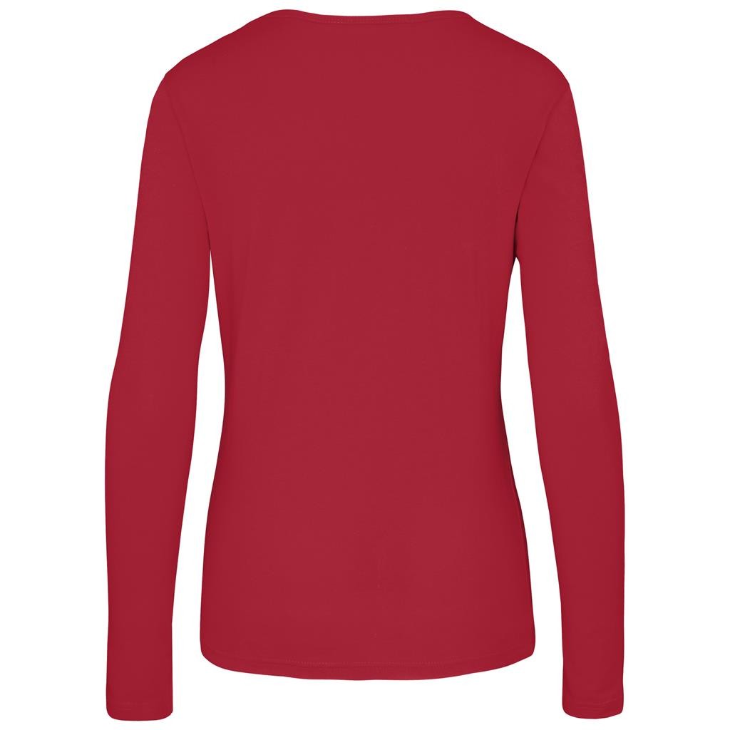 Ladies Long Sleeve Portland T-Shirt - Red