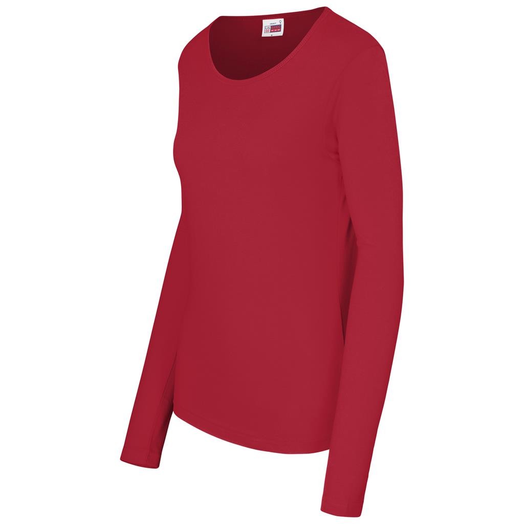 Ladies Long Sleeve Portland T-Shirt - Red