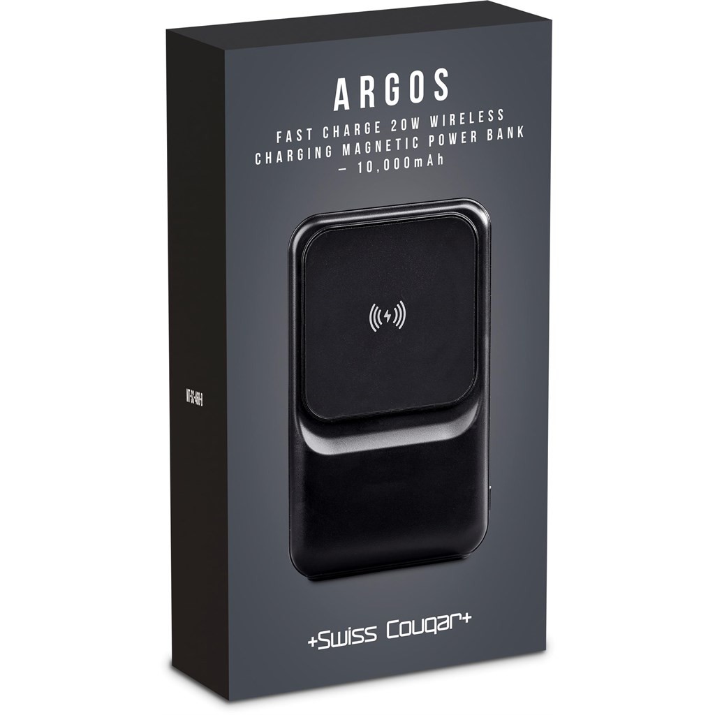 Swiss Cougar Argos Fast Charge 20W Wireless Charging Magnetic Power Bank - 10 000mAh