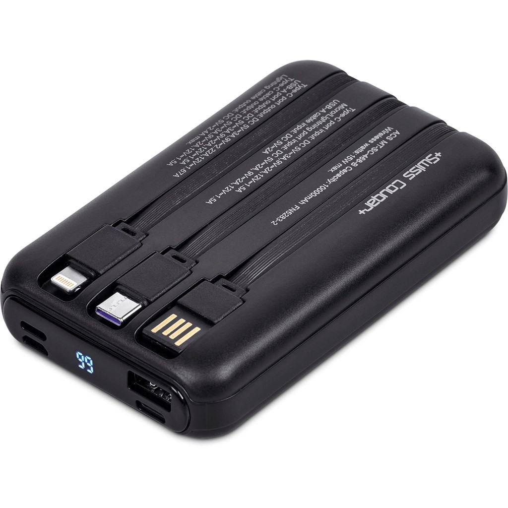 Swiss Cougar Argos Fast Charge 20W Wireless Charging Magnetic Power Bank - 10 000mAh