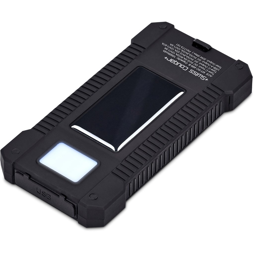 Swiss Cougar Durban Fast Charge 20W Solar Power Bank -10 000mAh