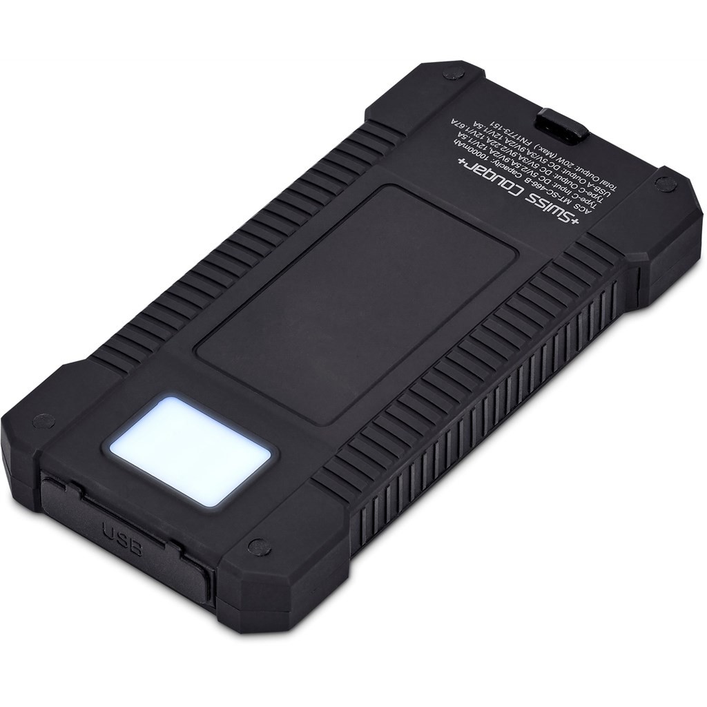 Swiss Cougar Durban Fast Charge 20W Solar Power Bank -10 000mAh
